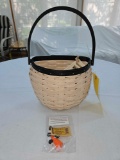 2011 Longaberger Hanging Snowman Basket w/ New in Bag Face Pieces