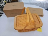 NIB 2000 Longaberger Founder's Market Basket w/ Protector & NIB Lid