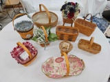 Large Box of Assorted Longaberger Baskets & Accessories