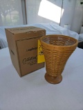 NIB 2003 Longaberger Collector's Club Floral Vase Basket w/ Protector