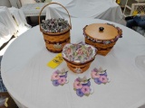 Longaberger 1997 Petunia Basket, 2000 Morning Glory Basket, & 1996 Sweet Pea Basket