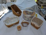Longaberger 6 Pc. Basket Assortment w/ Protectors & Liners