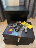 wrist watch's., storage boxes, storage stool
