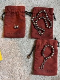 Longaberger jewelry with original bags - Necklace, bracelet, earrings