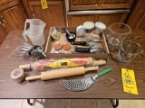 Rolling Pins, Pyrex Measuring Cups, Pizza Cutters, Cookbooks