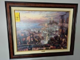 Signed & Framed Thomas Kinkade San Francisco, Lombard Street Lithograph