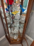 4 crystal wine glasses, glassware pieces with silver rims