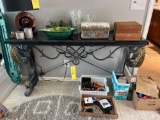 Large metal console table - Contents not included