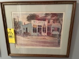 Water color painting print by Ellsworth P Smith - New Berlin post office painting