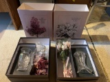 Waterford 1999 and 2000 Mothers Day Crystal vase with faux flowers NIB