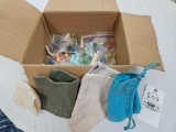 Assortment of Vintage Marbles and Bags