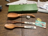 Genuine Ivory fork and spoon and a cherry spoon