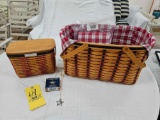 Longaberger Collector's Club 2001 Whistle-Stop Basket & 2002 All-American Hostess Block Party Basket