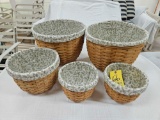 Longaberger 2004 5-Piece Stacking Flora Basket - Signed w/ Protectors