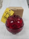 NIB Longaberger Collector's Club Strawberry Jam Glass Jar