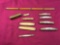 9 Early Pocket Knives, Balloon Tire Gauge, Lufkin Rule