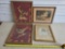 4 Framed Prints, MCM Deers, Cityscape, Jesus