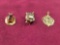 3 Marked 14Kt Gold Pennants 4.7 Grams