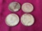 4 Kennedy US Silver Half Dollars 1964