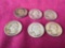 6 Washington US Silver Quarters 1940,1942,1943, 1944, 1944, 1945