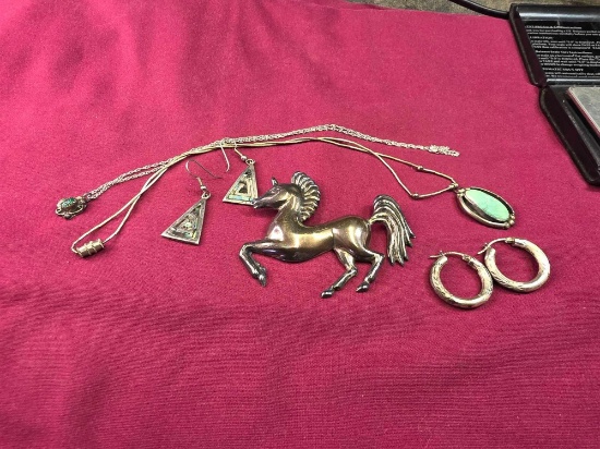 Horse Marked Mexican Silver, Others appears to Be Sterling Not Marked 42.5 Grams