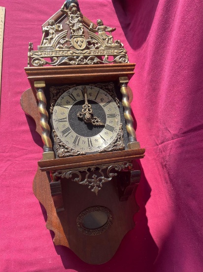 Vintage Clock with Atlas Figurine