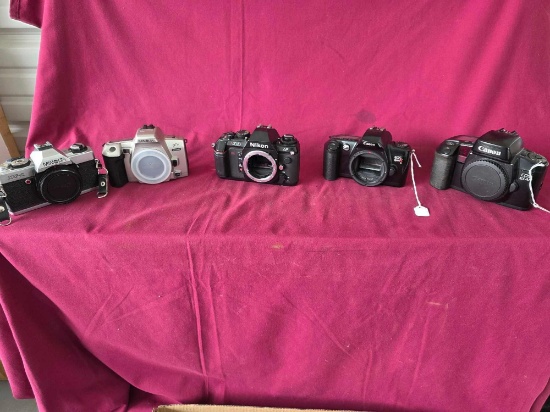 5 Cameras, Minolta, Nikon, Canon