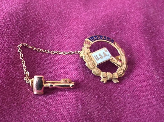 Marked 10Kt Gold Lanalc USA Pin 1.7 Grams