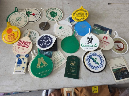 Vintage Golf Bag Tags, PGA, Pebble Beach, Beechmont, etc