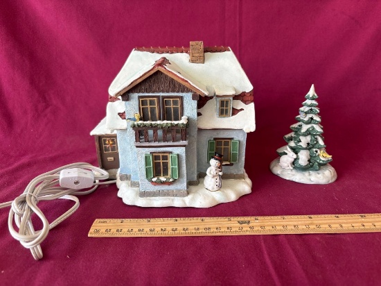 Hummel light up building and tree