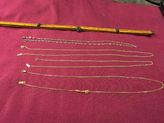 4 Marked 14Kt Gold Necklaces 4.4 Grams