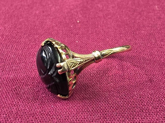 Marked K18 Gold Ring 2.7 Grams