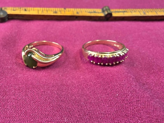 2 Marked 10Kt Gold Ladies Rings 5.5 Grams