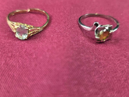 2 Marked 10Kt Gold Ladies Rings 3.2 Grams
