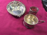 Sterling Silver Heart Dish, Napkin Ring, Baby Cup 121 Grams