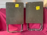 (2) Folding Army Stools
