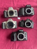 5 cameras, Nikon, Canon and Minolta