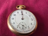 Burlington Pocket Watch 21j 14Kt Gold Strata Case Not Running