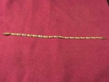 Marked 14Kt Gold Heart Bracelet 4.2 Grams