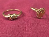 2 Marked 10Kt Gold Ladies Rings 2.5 Grams