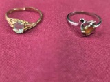 2 Marked 10Kt Gold Ladies Rings 3.2 Grams
