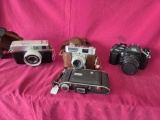 4 Vintage Cameras Minolta, Voiglander, KSX-P, Agfa