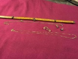 Marked 14Kt Gold Necklaces & Earrings 5 Grams