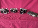 4 Vintage Cameras, Wards, Petri2.8, Voiglander, Agfa
