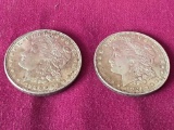 2 Morgan US Silver Dollars 1921