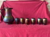 Fenton Carnival Stretched Glass Water Set