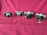 4 Vintage Cameras, EXA, Kodak, Canon, Fujica