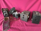 4 Vintage Cameras, Rapax, Kowa, Kodak