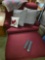 Maroon Oversized Chair, Ottoman, Pillows