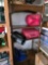 Contents on Shelf, Screen, Gas Cans, Wood Shelf